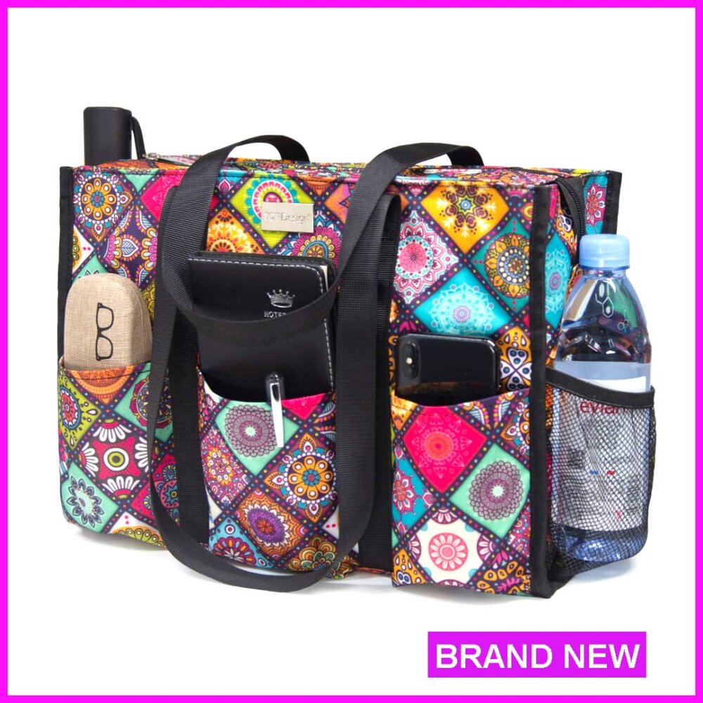 Utility Tote Bag Water Resistant Multi Pocket Professional Women Work Travel
